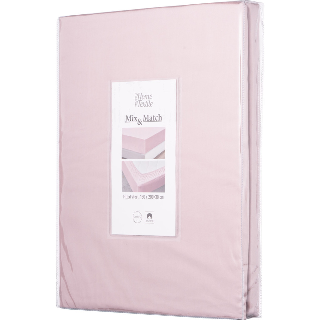 Простирадло Ardesto на резинці Mix&Match сатин 160х200+30 см пудра (ART1620FSP) - фото 4 Простирадло Ardesto на резинці Mix&Match сатин 160х200+30 см пудра (ART1620FSP) - фото 4