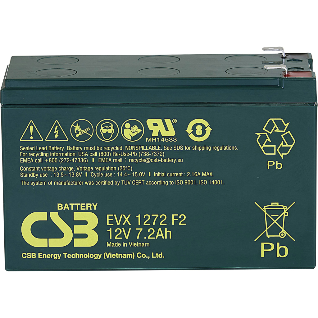 Батарея до ДБЖ CSB EVX1272F2 12V 7.2Ah (EVX1272F2) - фото 1