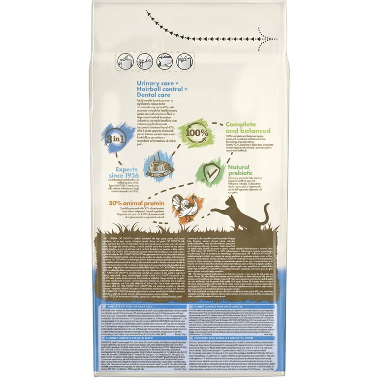 Сухий корм для кішок Purina Cat Chow Feline 3 в 1 з індичкою 1.5 кг (7613034155139) - фото 3