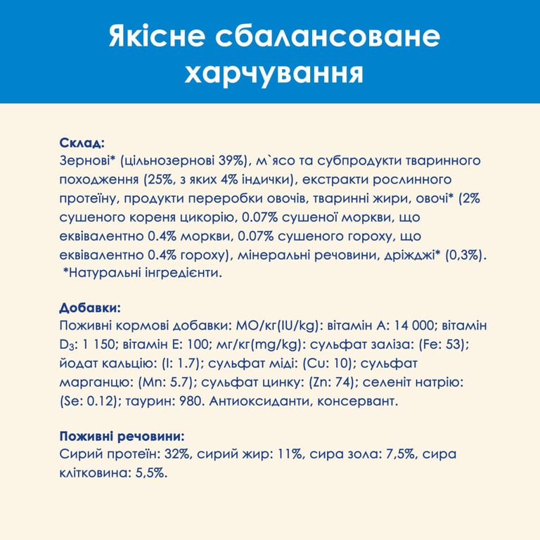 Сухий корм для кішок Purina Cat Chow Feline 3 в 1 з індичкою 1.5 кг (7613034155139) - фото 9