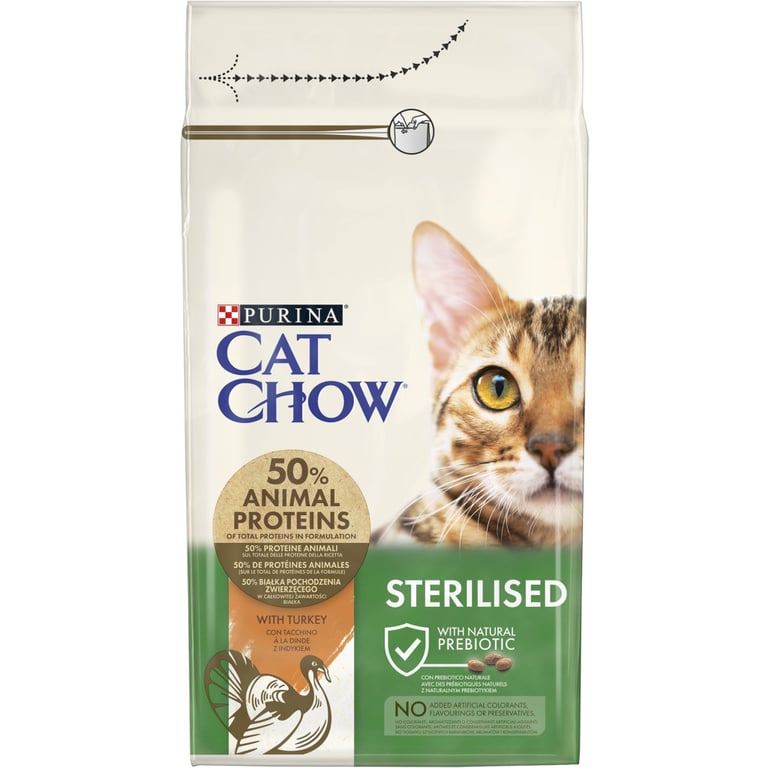 Сухий корм для кішок Purina Cat Chow Sterilised з індичкою 1.5 кг (7613287329516) - фото 2
