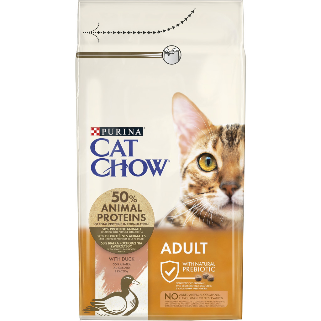 Сухий корм для кішок Purina Cat Chow Adult з качкою 1.5 кг (7613035394117) - фото 1 Сухий корм для кішок Purina Cat Chow Adult з качкою 1.5 кг (7613035394117) - фото 1
