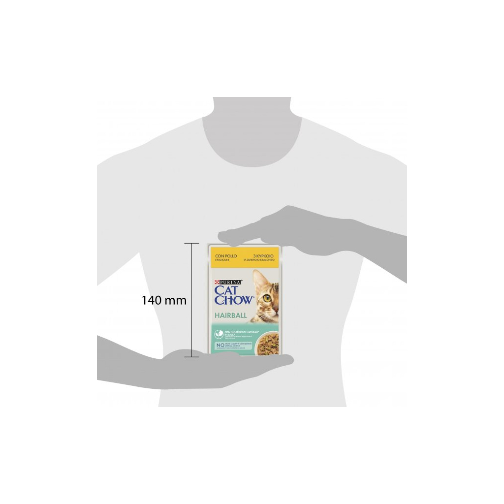 Вологий корм для кішок Purina Cat Chow Hairball з куркою та зеленою квасолею в желе 85г (7613037031393) - фото 4 Вологий корм для кішок Purina Cat Chow Hairball з куркою та зеленою квасолею в желе 85г (7613037031393) - фото 4