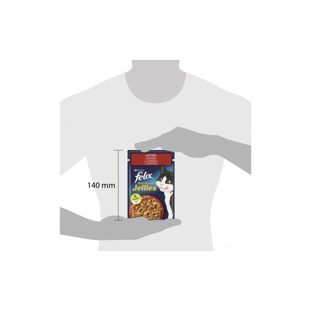 Вологий корм для кішок Purina Felix Sensations Jellies з яловичиною та томатами в желе 85 г (7613039831724) - фото 3 Вологий корм для кішок Purina Felix Sensations Jellies з яловичиною та томатами в желе 85 г (7613039831724) - фото 3