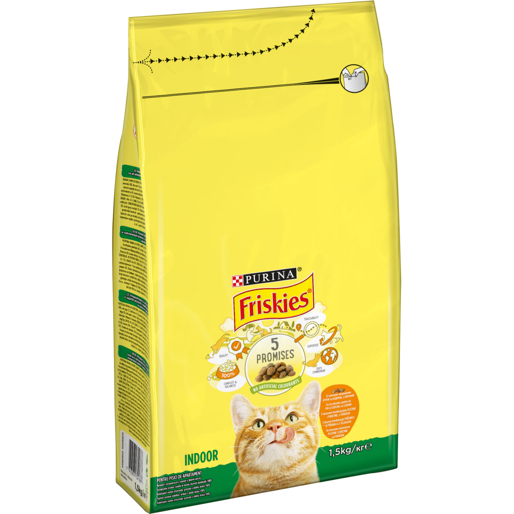 Сухий корм для кішок Purina Friskies Indoor з куркою та овочами 1.5 кг (7613031341887) - фото 1