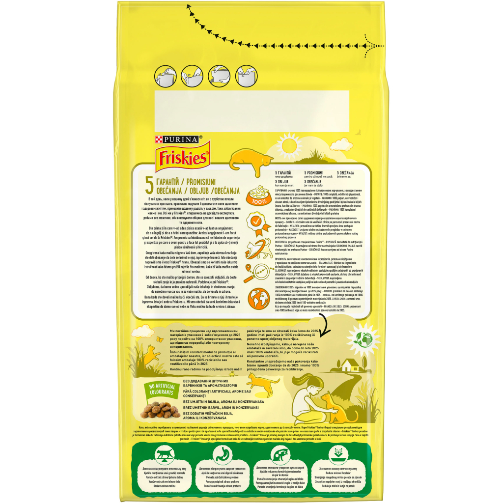 Сухий корм для кішок Purina Friskies Indoor з куркою та овочами 1.5 кг (7613031341887) - фото 3 Сухий корм для кішок Purina Friskies Indoor з куркою та овочами 1.5 кг (7613031341887) - фото 3