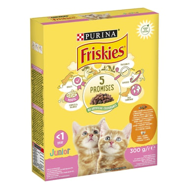 Сухий корм для кішок Purina Friskies Junior з куркою, молоком і овочами 300 г (7613031868360) - фото 1