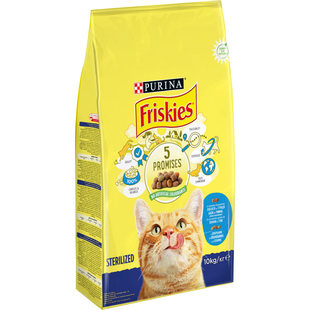 Сухий корм для кішок Purina Friskies Sterile з лососем і овочами 10 кг (7613033205064) - фото 1