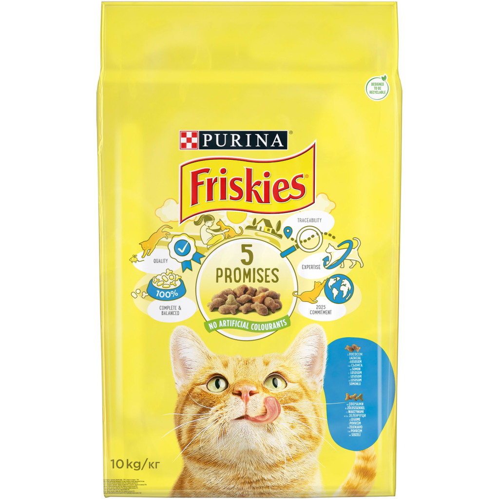 Сухий корм для кішок Purina Friskies зі смаком лосося й овочів 10 кг (5997204515469) - фото 2 Сухий корм для кішок Purina Friskies зі смаком лосося й овочів 10 кг (5997204515469) - фото 2