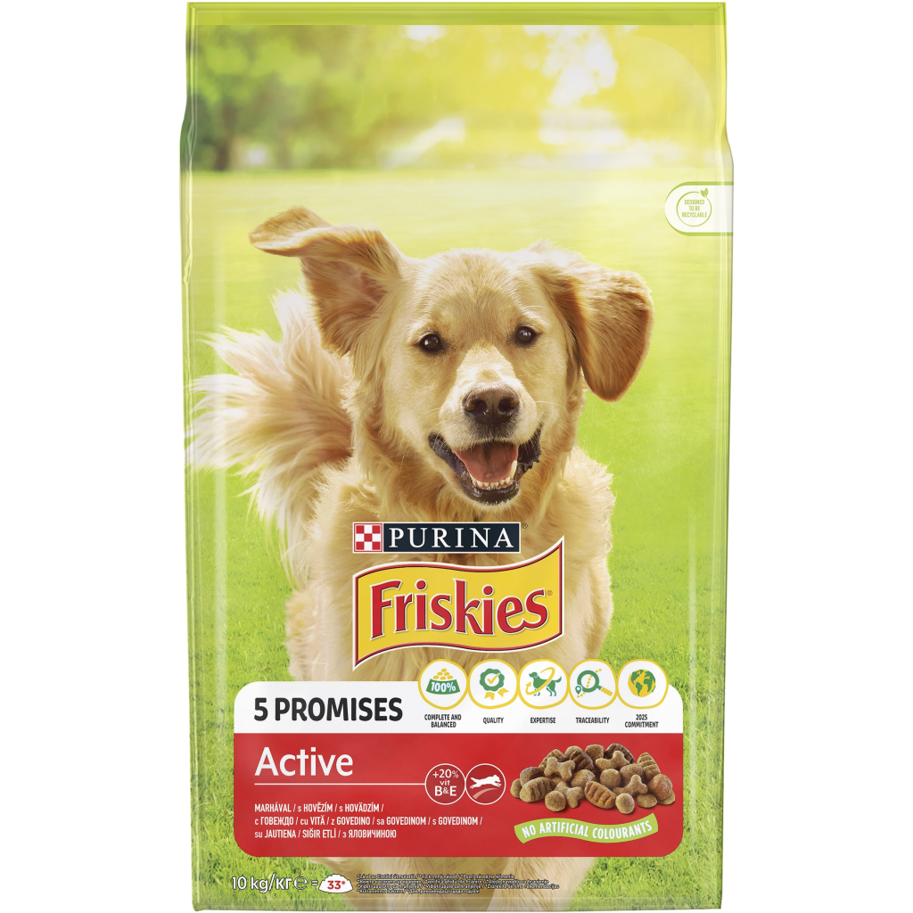 Сухий корм для собак Purina Friskies Active з яловичиною 10 кг (7613031395484) - фото 1