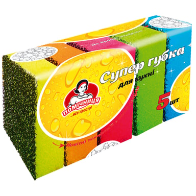Губки кухонні Помічниця Супер губка 5 шт. (4820164965214) - фото 1