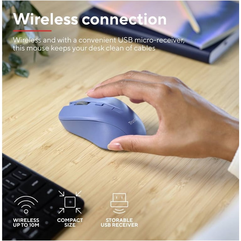 Мишка Trust Mydo Silent Wireless Blue (25041) - фото 5
