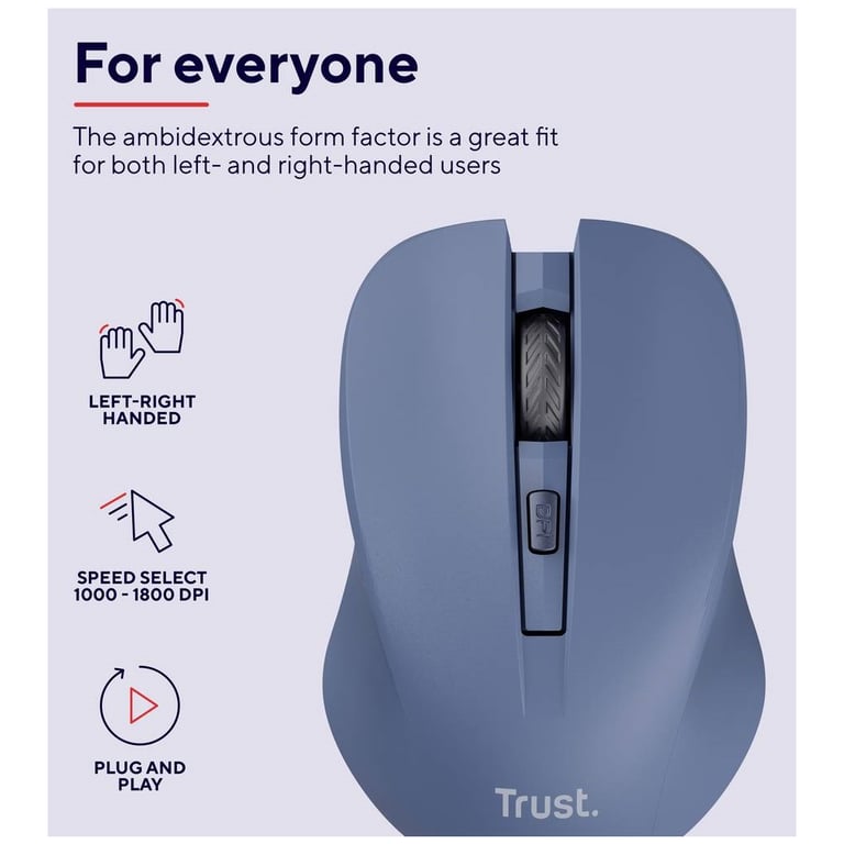 Мишка Trust Mydo Silent Wireless Blue (25041) - фото 6