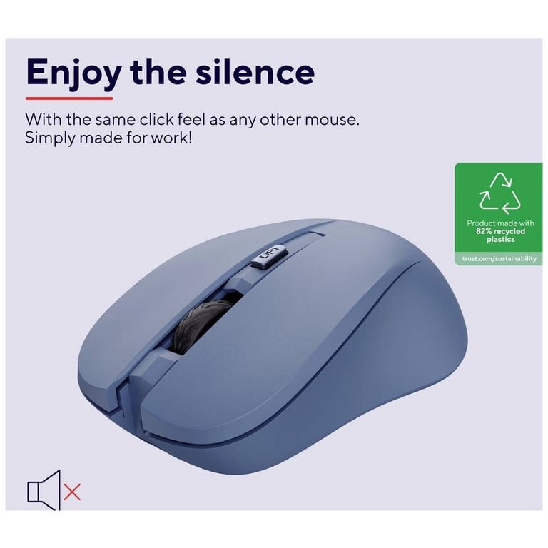 Мишка Trust Mydo Silent Wireless Blue (25041) - фото 7