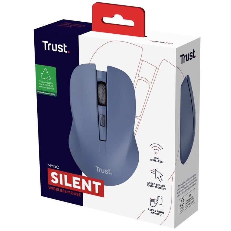 Мишка Trust Mydo Silent Wireless Blue (25041) - фото 8