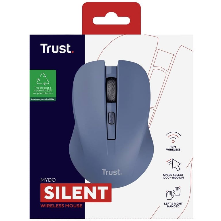 Мишка Trust Mydo Silent Wireless Blue (25041) - фото 9