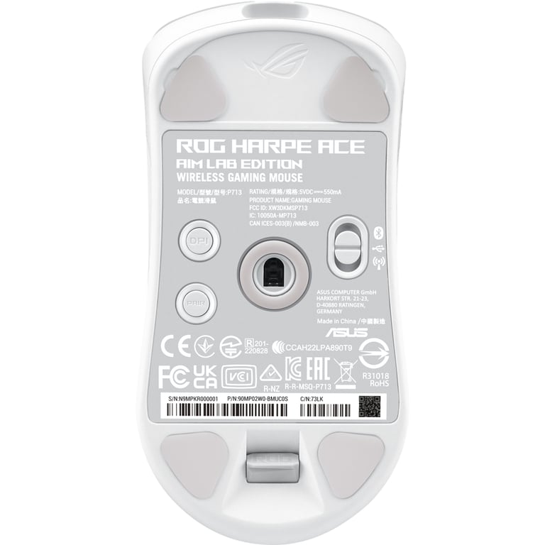 Мишка ASUS ROG Harpe Ace Aim Lab Edition Wireless/USB White (90MP02W0-BMUA10) - фото 3