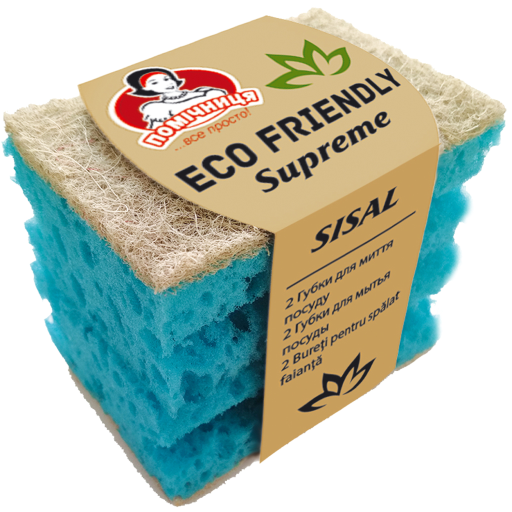 Губки кухонні Помічниця Eco Friendly Supreme Профільовані 2 шт. (4820212004100) - головне фото