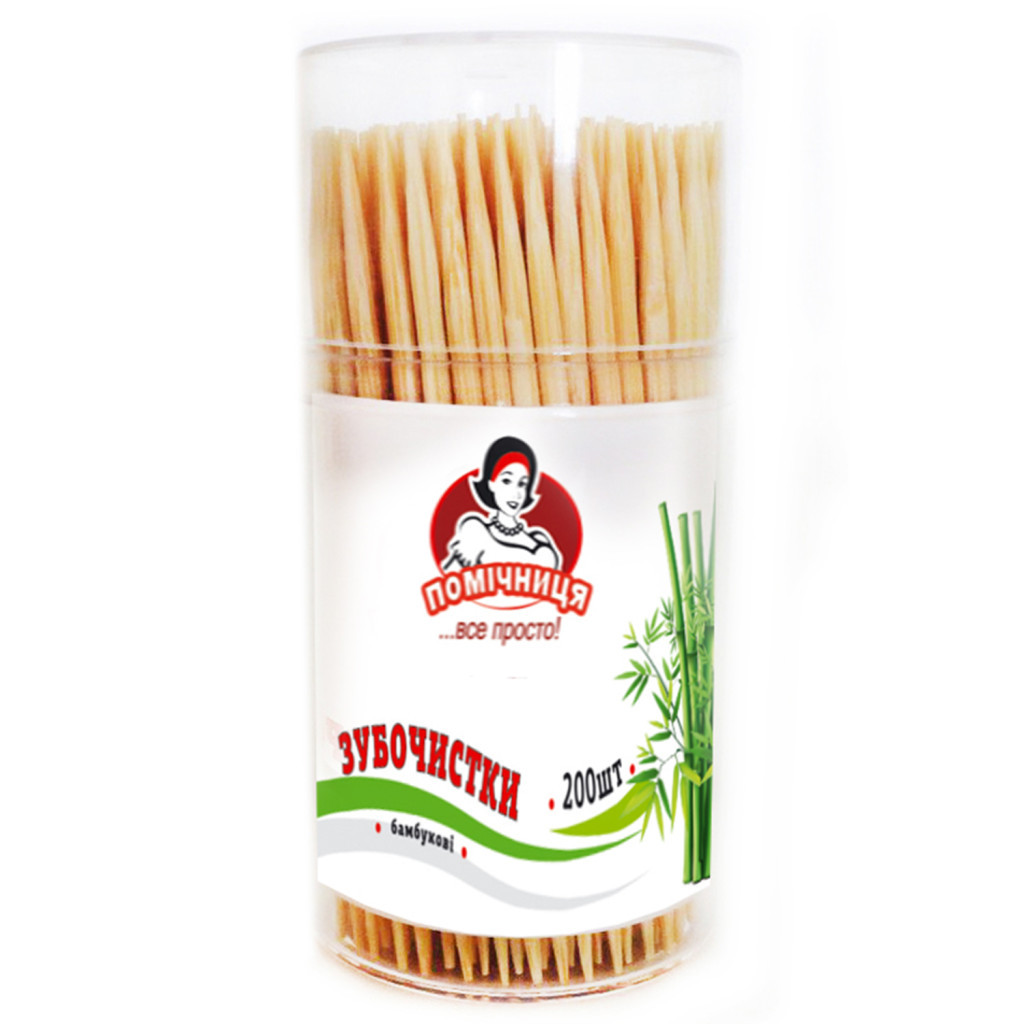 Зубочистки Помічниця Бамбукові 200 шт. (4820164966648) Зубочистки Помічниця Бамбукові 200 шт. (4820164966648)