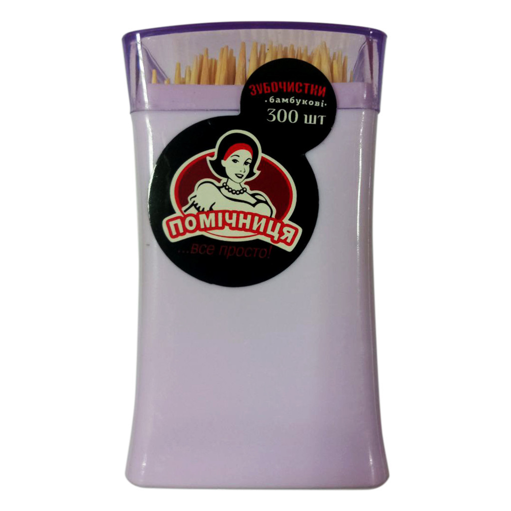 Зубочистки Помічниця Бамбукові 300 шт. (4820164968390) - фото 1