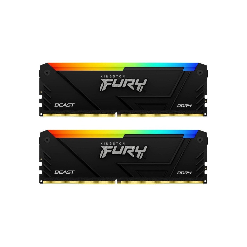 Модуль пам%27яті для комп%27ютера DDR4 64GB (2x32GB) 3200 MHz Beast RGB Black Kingston Fury (ex.HyperX) (KF432C16BB2AK2/64) - головне фото