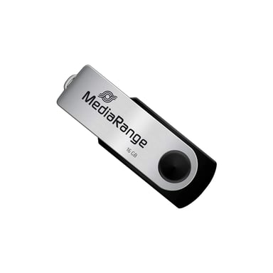 USB флеш накопичувач Mediarange 16GB Black/Silver USB 2.0 (MR910) - фото 1