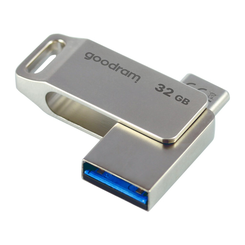 USB флеш накопичувач Goodram 32GB ODA3 Silver USB 3.0 / Type-C (ODA3-0320S0R11) - фото 3 USB флеш накопичувач Goodram 32GB ODA3 Silver USB 3.0 / Type-C (ODA3-0320S0R11) - фото 3