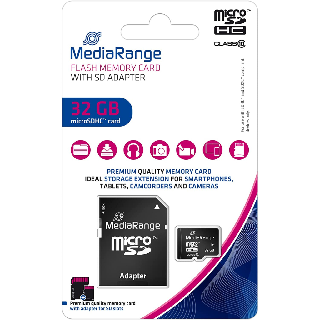 Карта пам'яті Mediarange 32GB microSD class 10 (MR959) - фото 4 Карта пам'яті Mediarange 32GB microSD class 10 (MR959) - фото 4