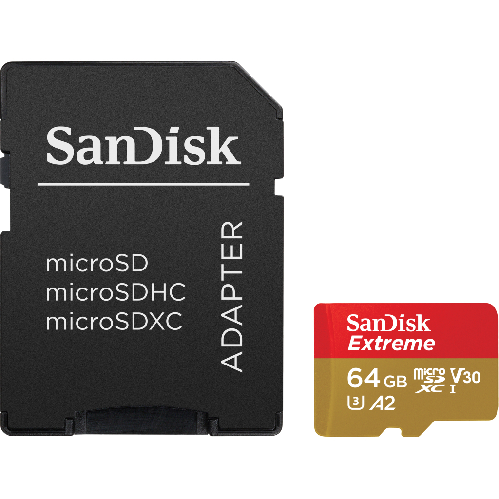 Карта пам%27яті SanDisk 64GB microSD class 10 UHS-I U3 Extreme (SDSQXAH-064G-GN6MA)