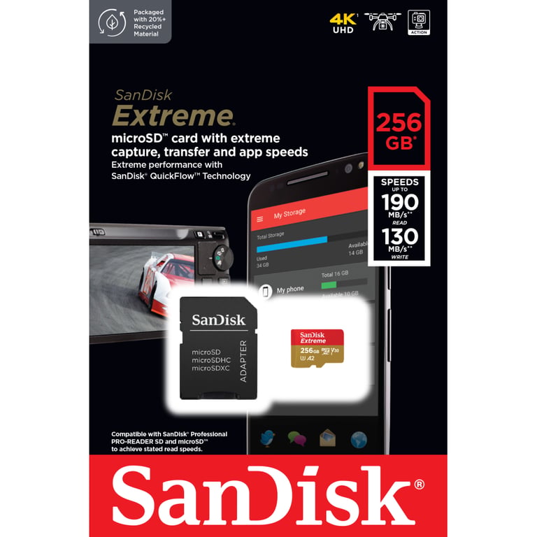 Карта пам'яті SanDisk 256GB microSD class 10 UHS-I U3 Extreme (SDSQXAV-256G-GN6MA) - фото 3