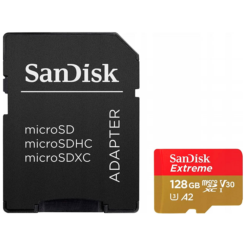 Карта пам%27яті SanDisk 128GB microSD class 10 UHS-I Extreme For Action Cams and Dro (SDSQXAA-128G-GN6AA) Карта пам%27яті SanDisk 128GB microSD class 10 UHS-I Extreme For Action Cams and Dro (SDSQXAA-128G-GN6AA)