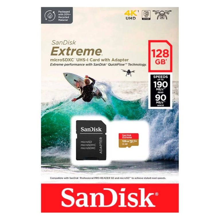 Карта пам'яті SanDisk 128GB microSD class 10 UHS-I Extreme For Action Cams and Dro (SDSQXAA-128G-GN6AA) - фото 5