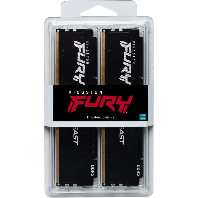 Модуль пам'яті для комп'ютера DDR5 16GB (2x8GB) 5600 MHz Beast Black Kingston Fury (ex.HyperX) (KF556C40BBK2-16) - фото 6