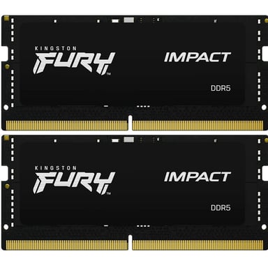 Модуль пам'яті для ноутбука SoDIMM DDR5 32GB (2x16GB) 5600 MHz Impact Black Kingston Fury (ex.HyperX) (KF556S40IBK2-32) - фото 1