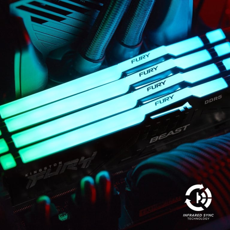 Модуль пам'яті для комп'ютера DDR5 64GB (2x32GB) 5600 MHz Beast RGB Kingston Fury (ex.HyperX) (KF556C36BBEAK2-64) - фото 7
