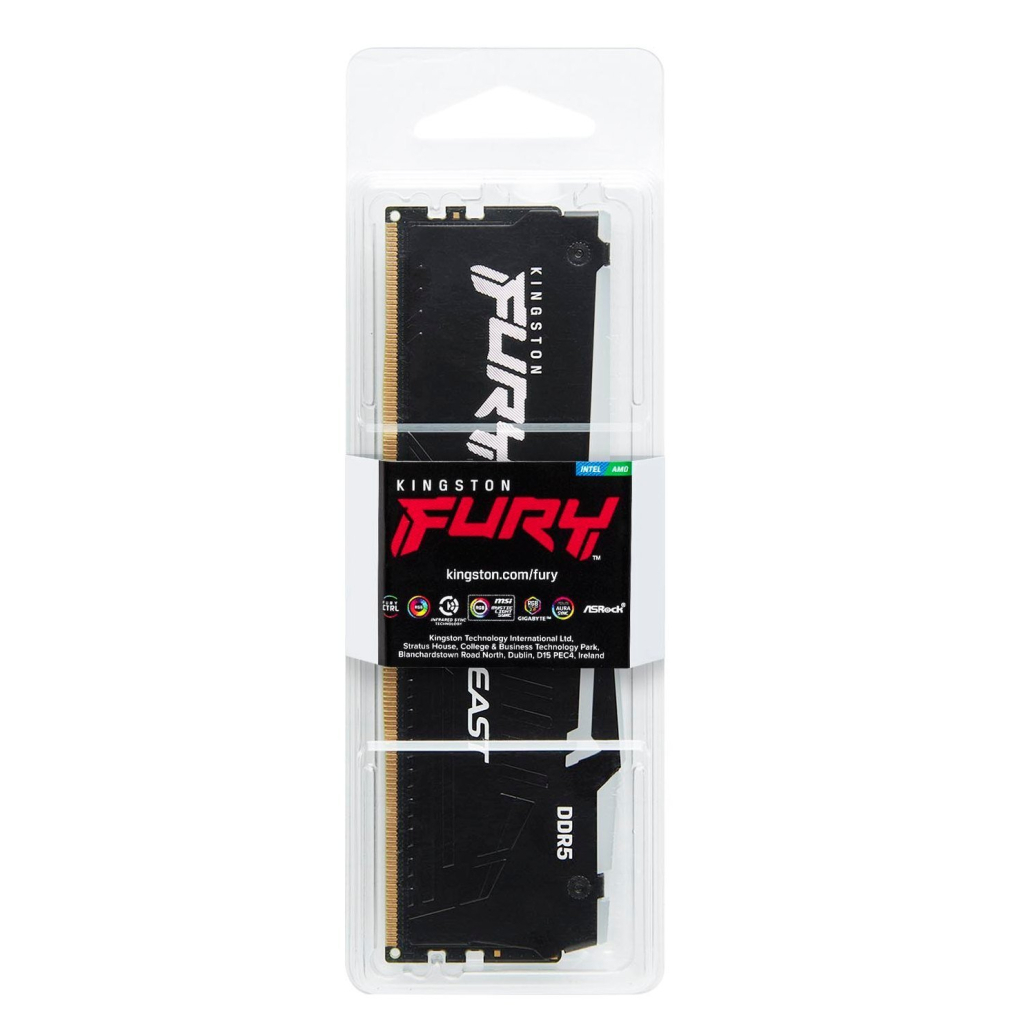 Модуль пам'яті для комп'ютера DDR5 32GB 5600 MHz Beast RGB Kingston Fury (ex.HyperX) (KF556C36BBEA-32) - фото 4 Модуль пам'яті для комп'ютера DDR5 32GB 5600 MHz Beast RGB Kingston Fury (ex.HyperX) (KF556C36BBEA-32) - фото 4