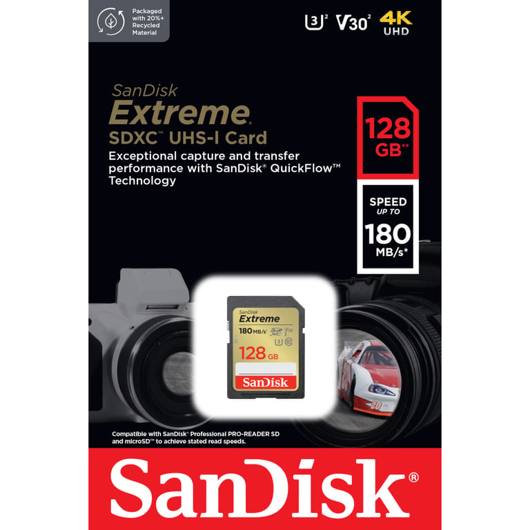 Карта пам'яті SanDisk 128GB SD class 10 UHS-I Extreme (SDSDXVA-128G-GNCIN) - фото 3