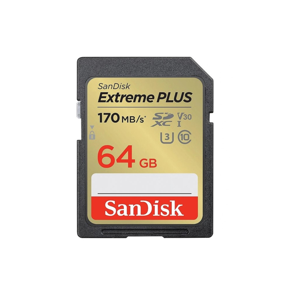 Карта пам'яті SanDisk 64GB SD class 10 UHS-I Extreme PLUS (SDSDXW2-064G-GNCIN) - фото 1