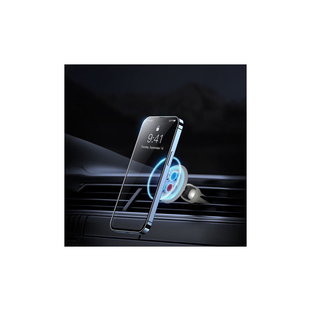 Універсальний автотримач Baseus Magnetic (на решітку) creamy-white (SUCC000102) - фото 8 Універсальний автотримач Baseus Magnetic (на решітку) creamy-white (SUCC000102) - фото 8