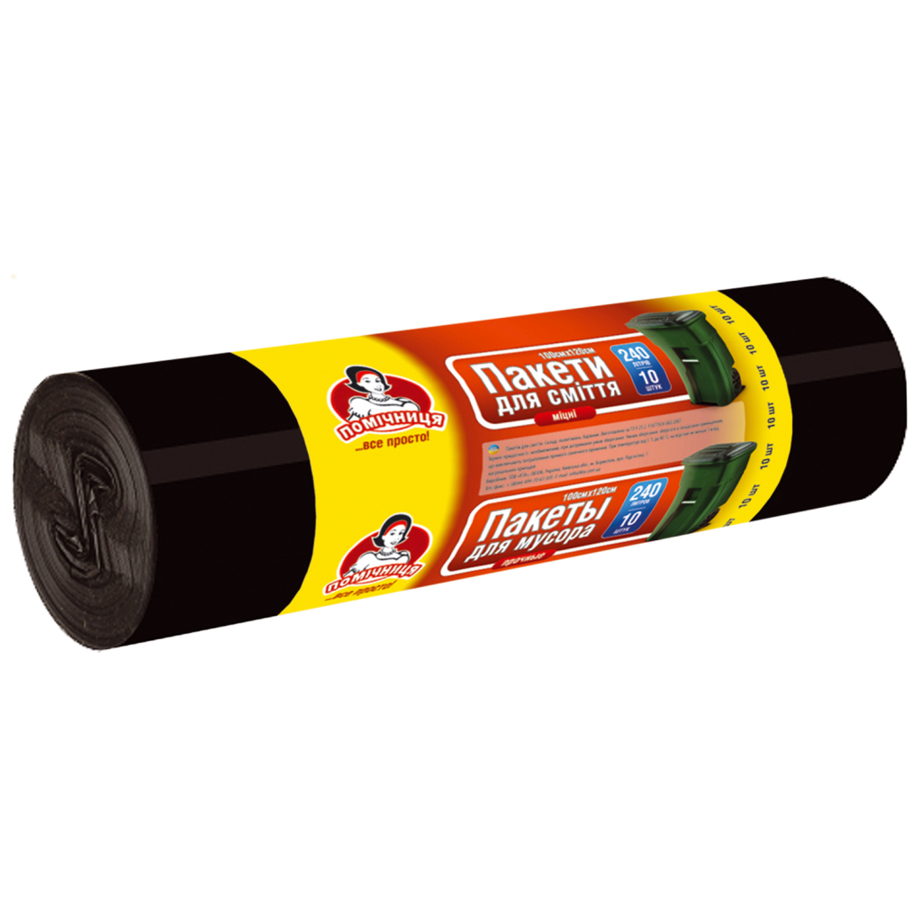 Пакети для сміття Помічниця 240 л 10 шт. (4820012340224) - фото 1