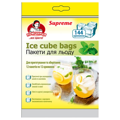 Пакетики для льоду Помічниця Eco Friendly Supreme 28 х 16.5 см 144 шт (4820012340538) - фото 1
