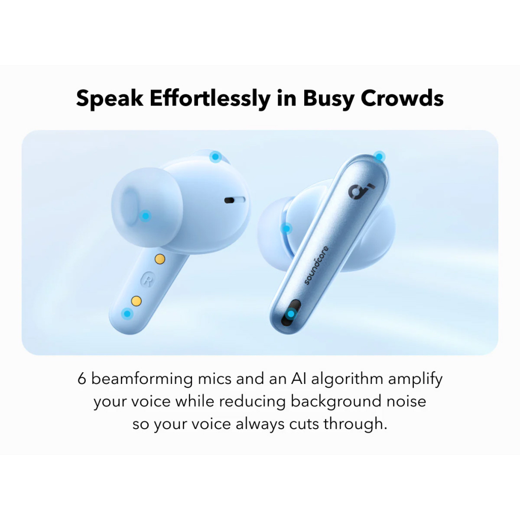 Навушники Anker SoundСore Liberty 4 NC Light Blue (A3947G61) - фото 8 Навушники Anker SoundСore Liberty 4 NC Light Blue (A3947G61) - фото 8