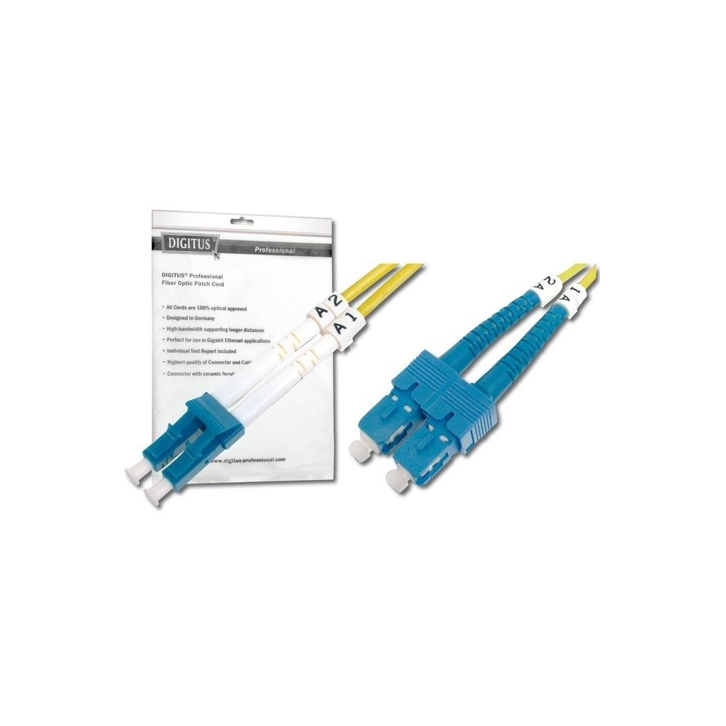 Оптичний патчкорд Digitus LC/UPC-SC/UPC, 9/125, SM, OS2, duplex, 5м (DK-2932-05) - фото 1 Оптичний патчкорд Digitus LC/UPC-SC/UPC, 9/125, SM, OS2, duplex, 5м (DK-2932-05) - фото 1