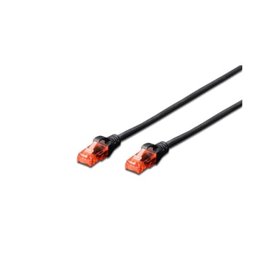 Патч-корд 3м, UTP, cat.6, CCA, AWG 26/7, PVC, black Digitus (DK-1612-030/BL) - фото 1