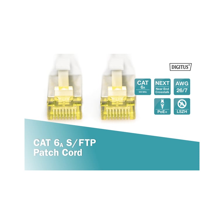 Патч-корд 15м, CAT 6a S-FTP, AWG 26/7, Cu, LSZH, grey Digitus (DK-1644-A-150) - фото 5