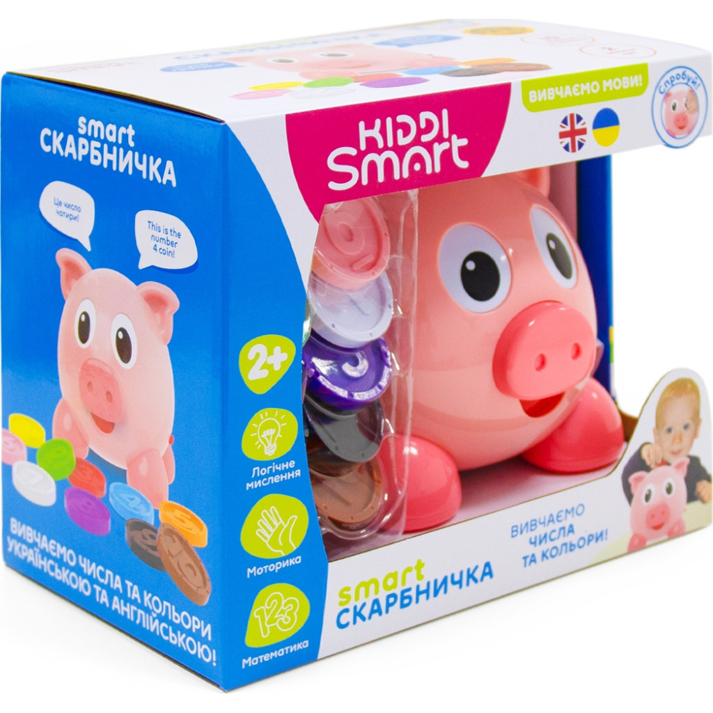 Розвиваюча іграшка Kiddi Smart Інтерактивна навчальна іграшка Smart-Скарбничка українська та англійська мова (208441) - фото 6 Розвиваюча іграшка Kiddi Smart Інтерактивна навчальна іграшка Smart-Скарбничка українська та англійська мова (208441) - фото 6