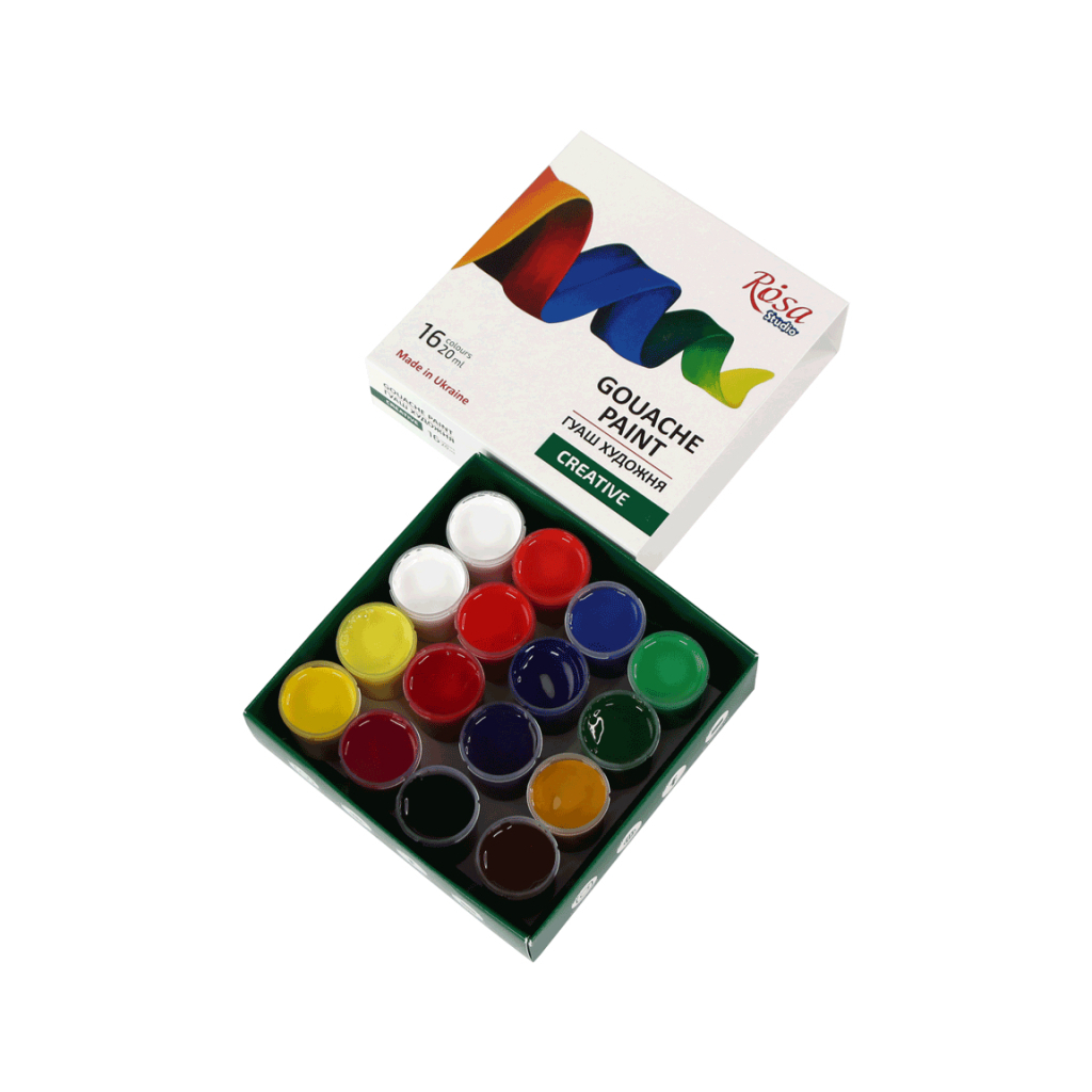 Гуашеві фарби Rosa Studio Creative 16*20 мл (4823098531609) - фото 2 Гуашеві фарби Rosa Studio Creative 16*20 мл (4823098531609) - фото 2