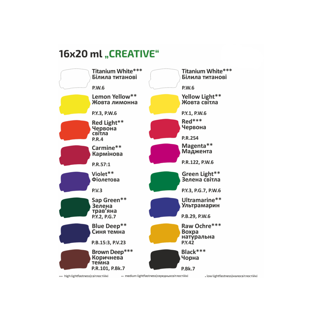 Гуашеві фарби Rosa Studio Creative 16*20 мл (4823098531609) - фото 5 Гуашеві фарби Rosa Studio Creative 16*20 мл (4823098531609) - фото 5