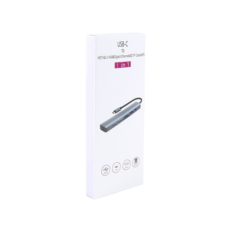 Концентратор Dynamode 7-in-1 USB-C to HDTV 4K/30Hz, 2хUSB3.0, RJ45, USB-C PD 100W, SD/MicroSD (BYL-2303) - фото 12