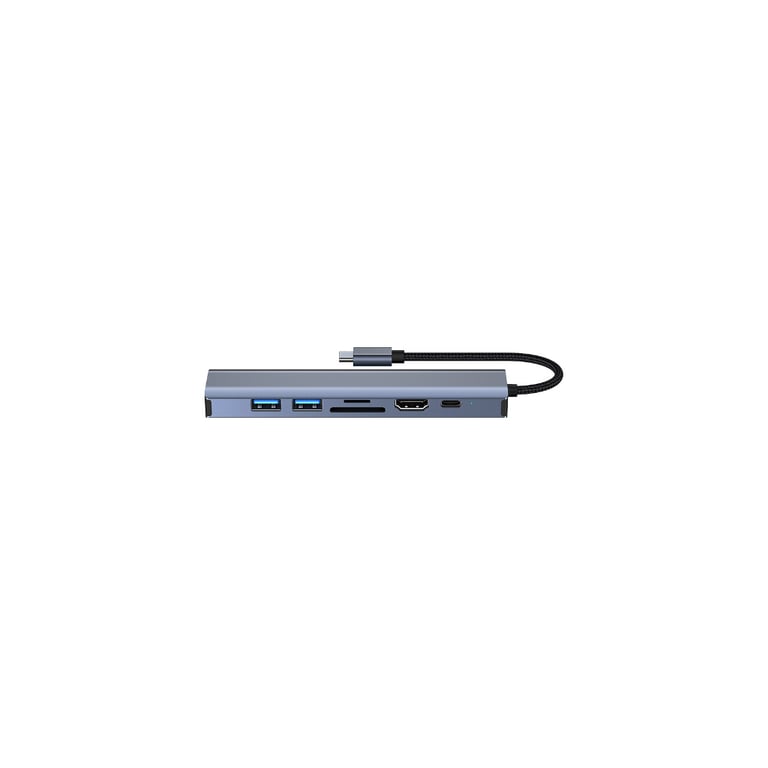 Концентратор Dynamode 7-in-1 USB-C to HDTV 4K/30Hz, 2хUSB3.0, RJ45, USB-C PD 100W, SD/MicroSD (BYL-2303) - фото 5